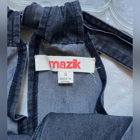 Mazik Distressed Black Denim Halter Top - Picture 5 of 7